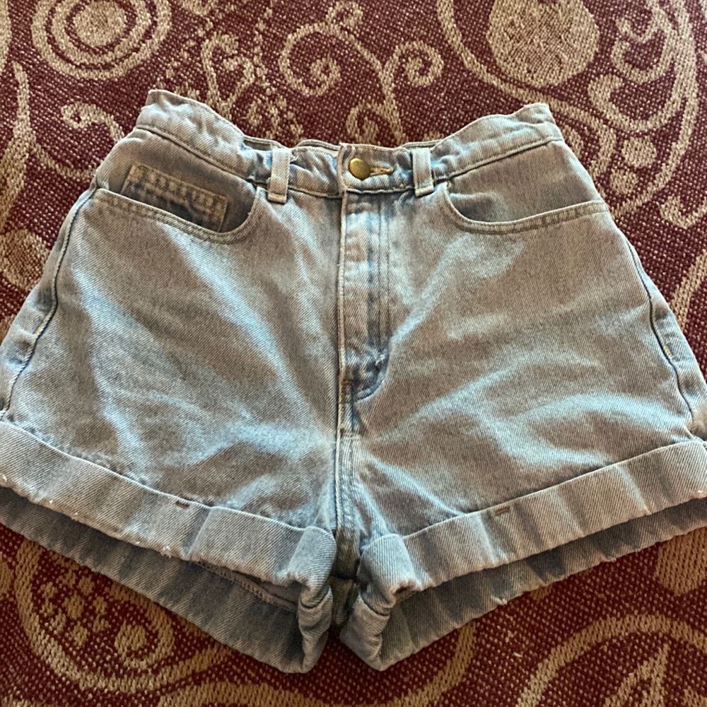 american apparel high waisted jean shorts